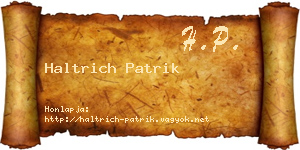Haltrich Patrik névjegykártya